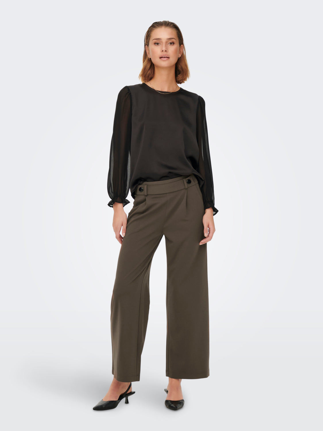 JDYGEGGO MW Wide Pant - Brun
